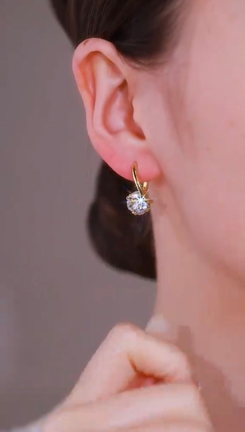 White zircone Earrings(24K GOLD PLATED)