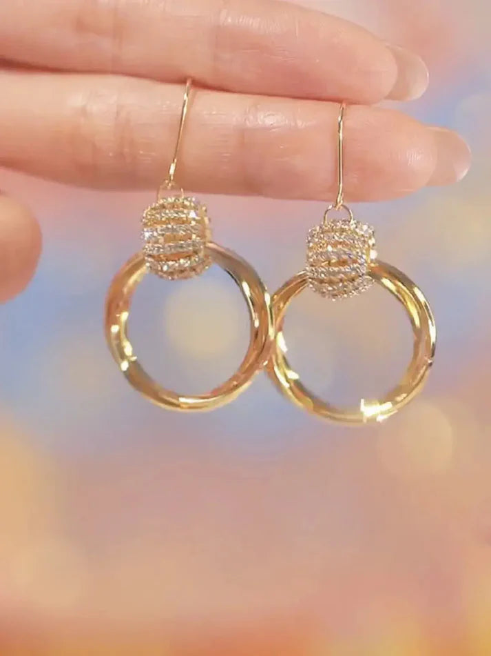 Crysral layer Earrings (24k gold plated)