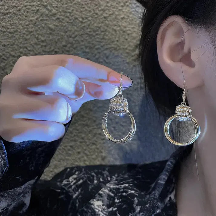 Crysral layer Earrings (24k gold plated)