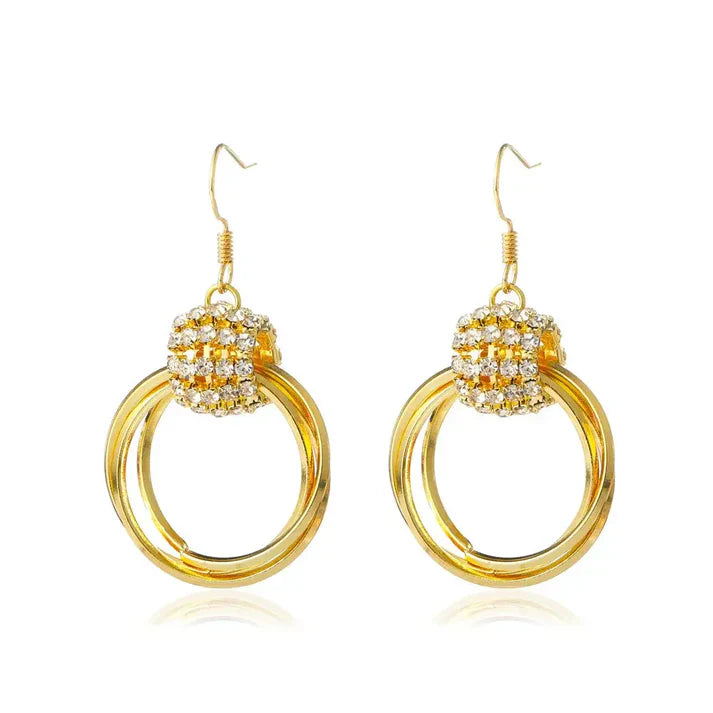 Crysral layer Earrings (24k gold plated)