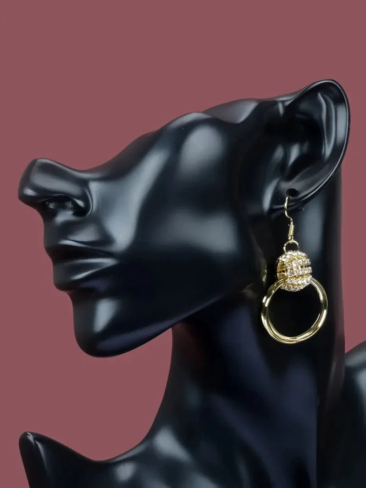 Crysral layer Earrings (24k gold plated)