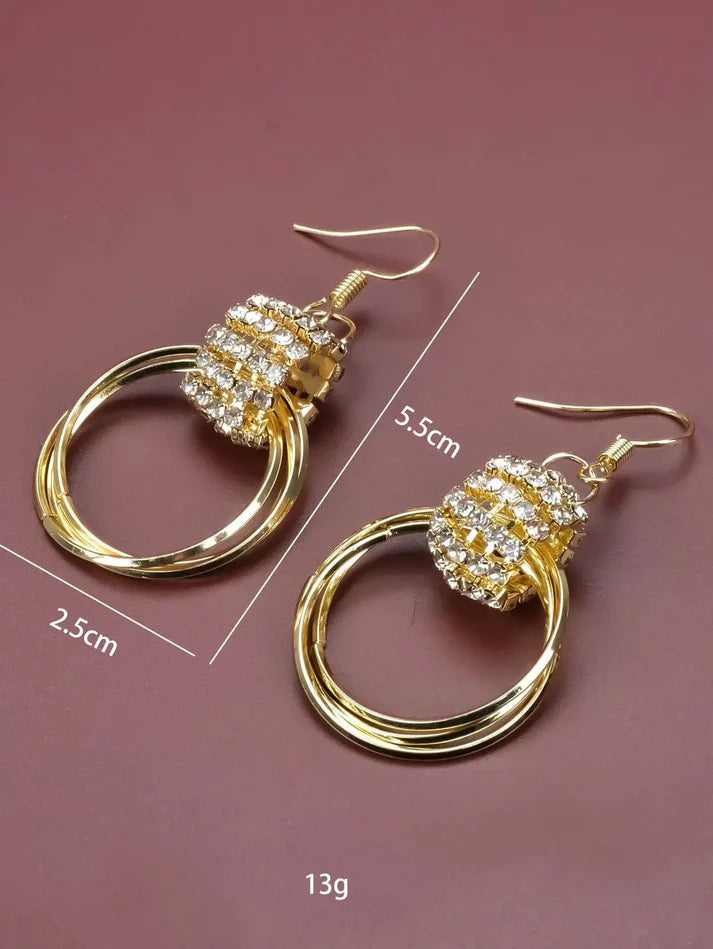 Crysral layer Earrings (24k gold plated)
