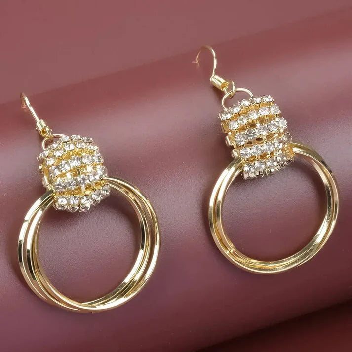 Crysral layer Earrings (24k gold plated)