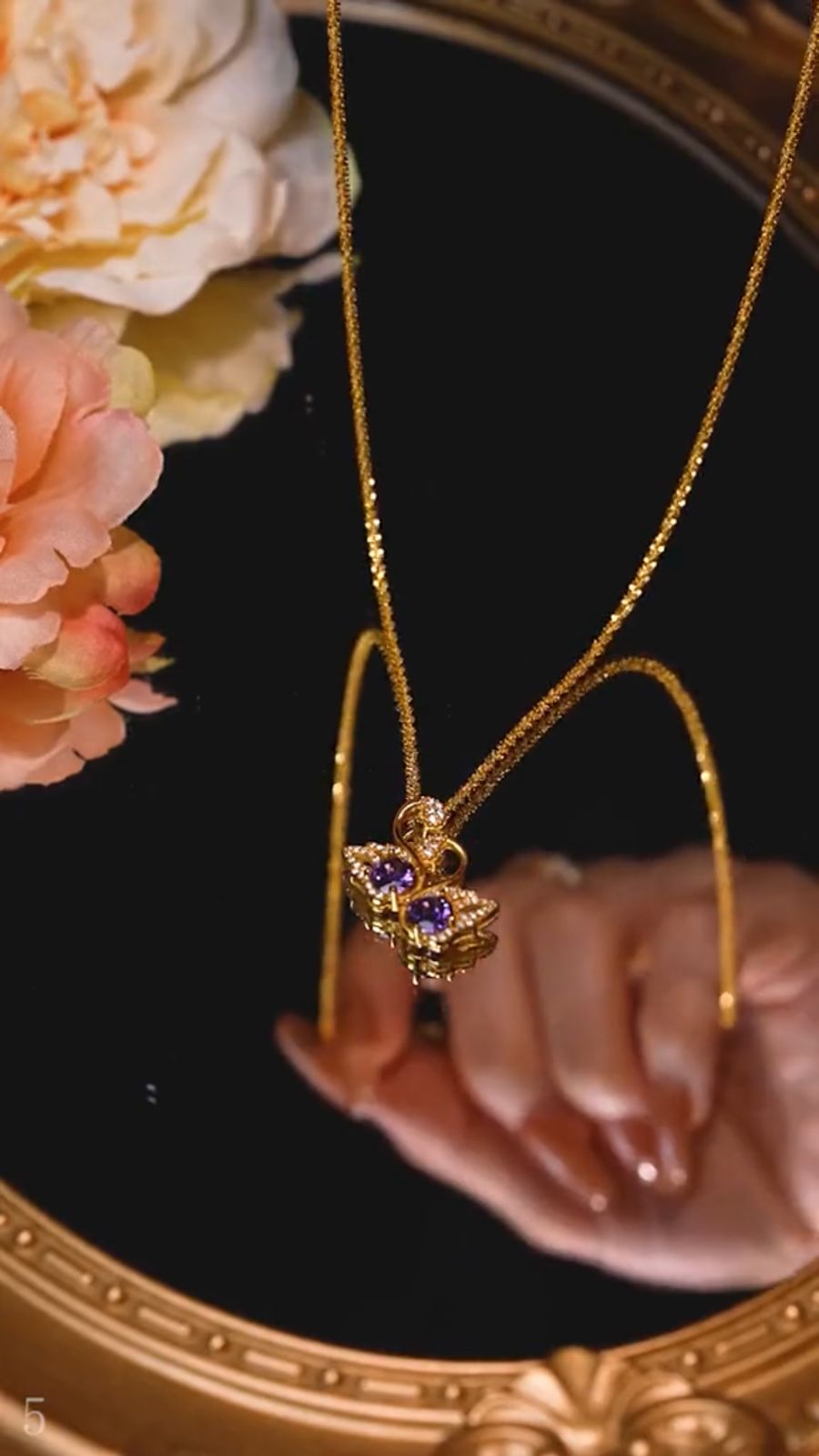 Sawan Purple pendent (24K GOLD PLATED)