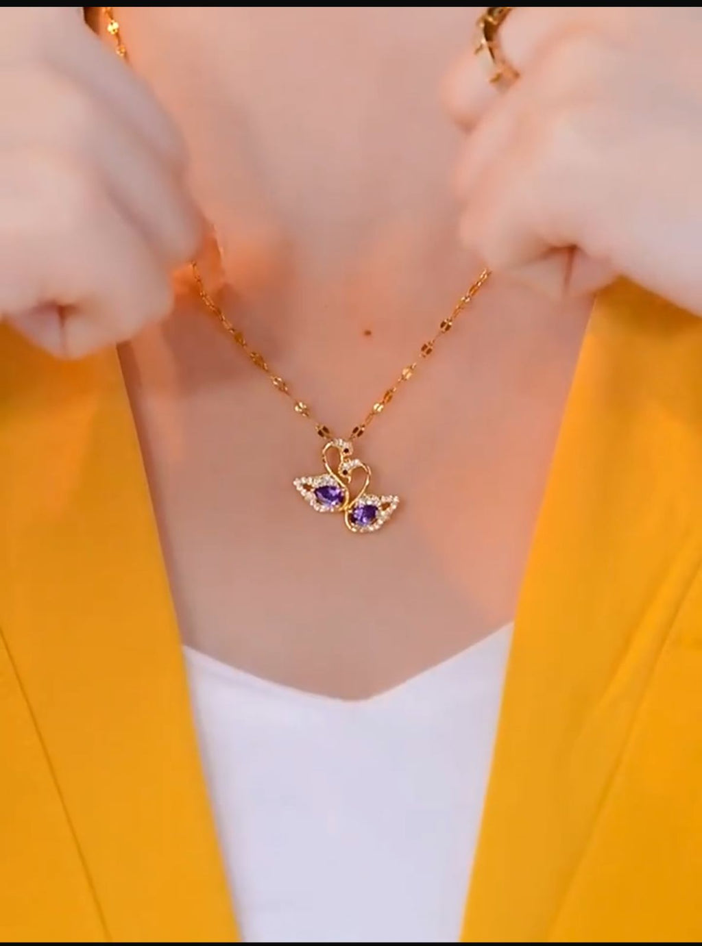 Sawan Purple pendent (24K GOLD PLATED)