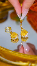 Golden flower zircone  Earrings(24K GOLD PLATED)